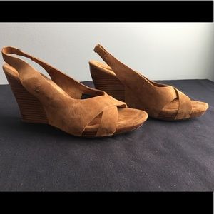 UGG Hazel Suede Slingback Wedge Sandals